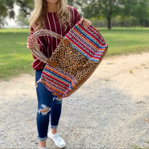 Handbags - Cheetah Serape Duffel Bag